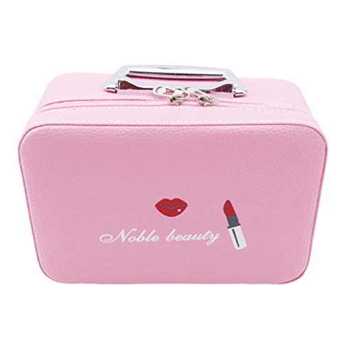 Yunzee Women Handle Small Cosmetic Bag Cosmetology and Hairdressing Accessories Makeup Bag Storage Bag,Pink,Poly Urethane