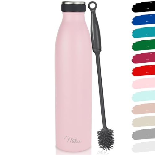 Milu Edelstahl Trinkflasche 350ml, 500ml, 750ml, 1000ml, 1.5L – Thermosflasche, Isolierte Wasserflasche, Auslaufsichere Isolierflasche doppelwandig, Kohlensäure