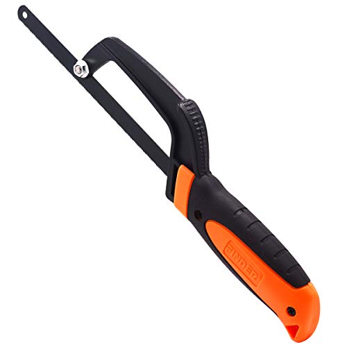 Finder Hacksaw With Saw Blade Aluminium Alloy Light Weight Compact Hand Operation Hack Saw For Wood Board PVC Pipe (3pcs 12-inch Extra Hacksaw Blades Included) - Thumbnail 3