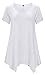 DB MOON Women's Long Tunics Plus Size Tunic Dress (White,2XL)