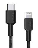 AUKEY USB C to Lightning Cable 3.9ft iPhone 11 Charger [Apple MFi Certified] Durable Braided Nylon Type C to iPhone Cable Fast Charge for iPhone 11 Pro/X/8/8 Plus, iPad, Airpods Pro and Other