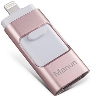 USB Flash Drives for iPhone 32GB Memory Stick, Manun otg Flash Drive External Storage Flash Memory Pen Drive for iphone and ipad iOS/ Android [Upgraded Version] Pink
