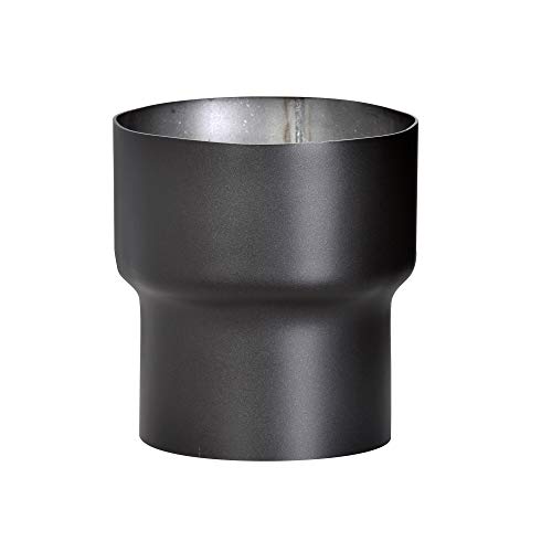 FIREFIX R150/Ü8 Erweiterung 120 auf 150 für 2 mm Starke Rauchrohre, schwarz lackiert, von 120 mm Ofenanschluss auf 150 mm Wandanschluss