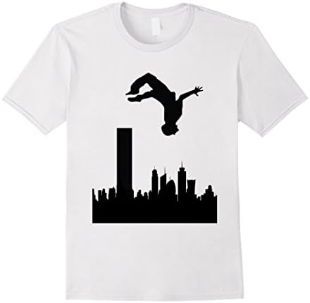 Mens Parkour Shirt Parkour Adult T-Shirt Men's Parkour T-Shirt Medium White