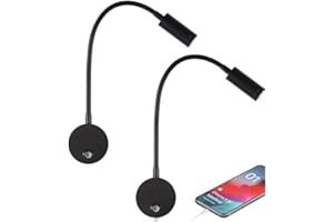 WisHomee Dimmable RV Reading Light with USB Charging Port, DC 12V RV Interior Lights, Flexible LED Light Fixtures, Designed f