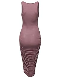 Awesome21 Vestido liso sin mangas para mujer, hecho en Estados Unidos