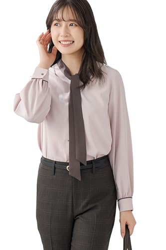 [アオキ] ブラウス 長袖 【神ラクトップス】 きれいめデザイン 洗える 通勤 オフィス トップス レディース ピンク MW25A05M SS