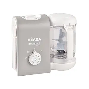BEABA Babycook Express - The Fastest Babycook, Baby Food Maker, Baby Food Processor, Baby Food Steamer, Make Healthy Food for Baby in 15 mins or less, Baby Essentials, Velvet Grey