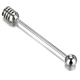 Honey and Syrup Dipper Stick Server, 304 Stainless Steel Honey Spoon Wand - 6 Inch
