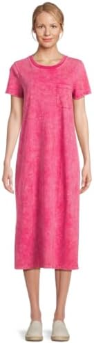 Time and Tru Women's T-Shirt Dress with Short Sleeves (US, Alpha, X-Small,  Regular, Regular, Coral Tie) at Amazon Women's Clothing store