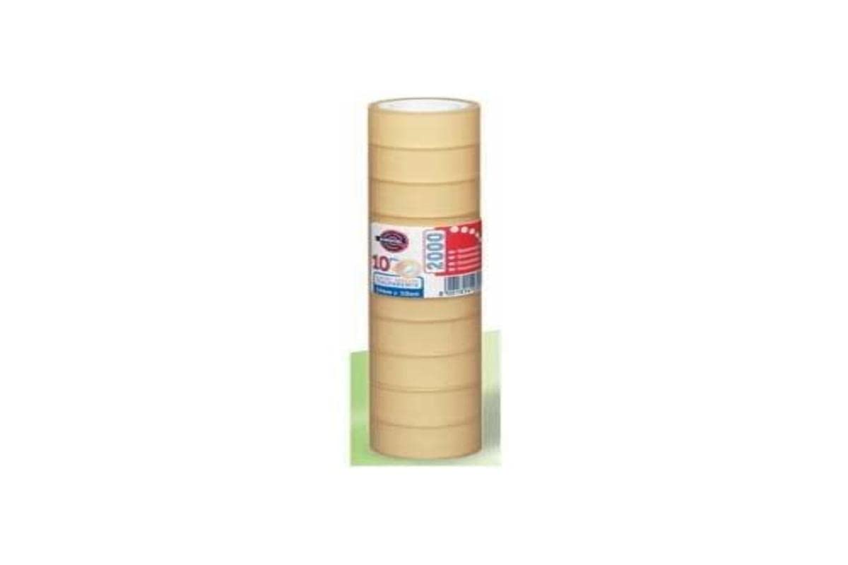 EUROCEL PP2000 10 m Transparent 10 Pieces of Adhesive Office Tape - 10 m - Transparent, 19 mm, 50 mm, 50 mm, 200 mm