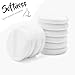 10 Pcs Powder Puff for Powder Foundation Body Powder and Loose Powder, 3.15 Inch Soft Cotton Smooth Apply Facial and Body Powder Puff with Ribbon Band Handle - White