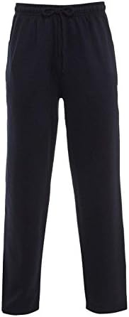 Mens Casual Gym Sports Joggers Bottoms Zip Pockets Elasticated Waist Open Hem Trouser Regular Fit Plain Fleece Pant UK Size S-2XL