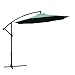 AMT 10 Feet PA Coating Waterproof Cantilever Hanging Patio Umbrella, Dark Green