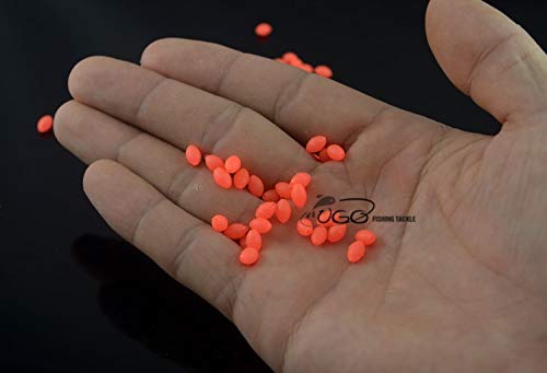 Jammas 100PCS/Lot 4mm6mm Premium Orange Color Oval Soft Sinking Luminous Beads Elastic Fishing Glow Fluorescent Bead Top Grade - Thumbnail 2