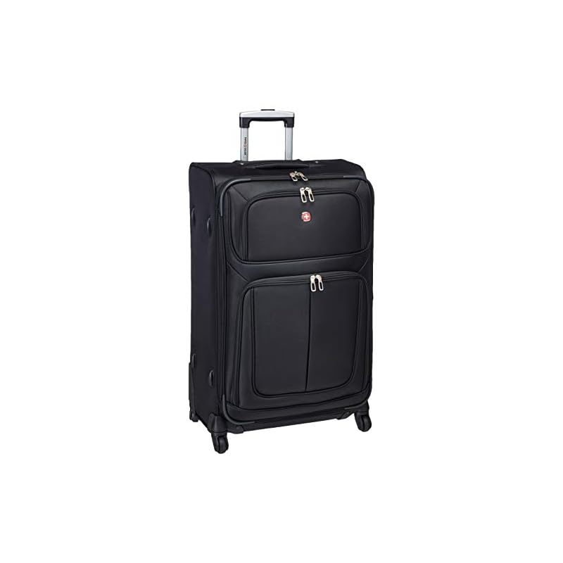 SwissGear Sion Softside Expandable Roller Luggage, Black, CheckedLarge
