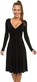 Glamour Empire. Women's Knee Length Long Sleeve Jersey Skater Empire Dress. 890