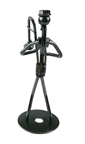 Unigift Vintage Iron Art Steel Music Man Figure Performer with Screw Cap Desk Decor Home Bedroom Bar Display Ornament Birthday Gift 7-2(Trombone) - Thumbnail 3