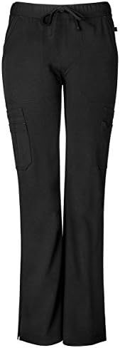 Sapphire Scrubs Women's Vienna Mid Rise Straight Leg Pant, Black Onyx, XL