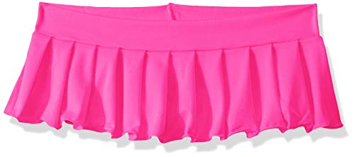 Escante Women's Pleated Mini Skirt, Neon Pink, One Size