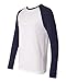 Canvas Men's Hawthorne Baseball long Sleeve T-Shirt - WHITE/NAVY - Small