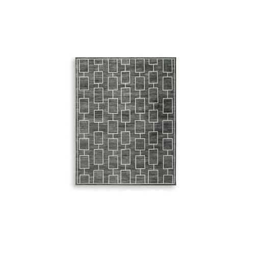 Signature Design by Ashley 8x10 Washable Area Rug, Black & Light Gray