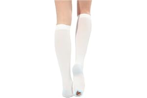 Voeveg Anti Embolism Ted Hose Compression Stockings Women Socks Men 15-20 Mmhg Knee High Medical Grade Support Thin Open Toe Varicose Veins Edema Post Surgery Compression Socks Women Plus Size