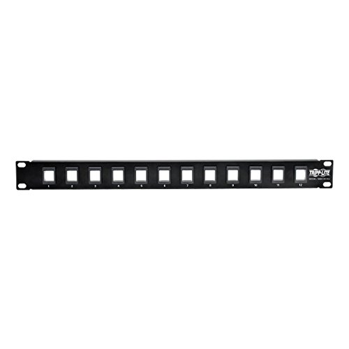 Tripp Lite 12-Port Keystone Blank Patch Panel RJ45, USB, HDMI, Cat5e / Cat6 Rackmount Unshielded 2URM TAA (N062-012-KJ)