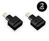 Cellularize Dock Extender (2 Pack, Black) Male to Female Audio, Video Dock Charger Extension for Lifeproof, Otterbox Cases