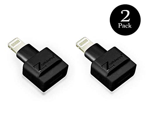 Cellularize Dock Extender (2 Pack, Black) Male to Female Audio, Video Dock Charger Extension for Lifeproof, Otterbox Cases