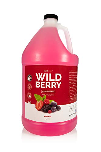 Bark 2 Basics Wild Berry Dog Shampoo, 1 Gallon - Unique Herbal Blend, Finest Natural Ingredients and Hypoallergenic, Handcrafted, Soap-Free & Cruelty-Free, Protects and Nourishes Skin and Coat