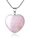 1pc Adabele Authentic 925 Sterling Silver Gemstone Necklace Large Heart Pendant 18 inch Healing Chakra Stone Hypoallergenic Nickel Free Fine Women Jewelry