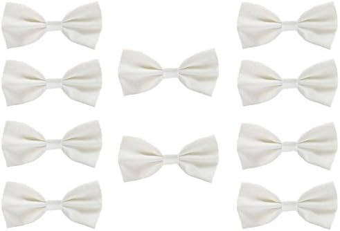 Men Formal Tuxedo 10 Pack Solid Color Satin Bow Tie Classic Pre-Tied Bowtie