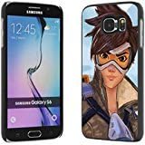 Overwatch Blizzard Tracer Art Girl Samsung Galaxy S6 Case Black Plastic FI