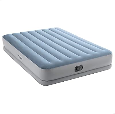 Colchão inflável duplo intex 64159, com bomba elétrica usb integrada, infla em aproximadamente 4 minutos, peso máximo 272 kg, material flocado mais pvc laminado, 152 x 203 x 36 cm