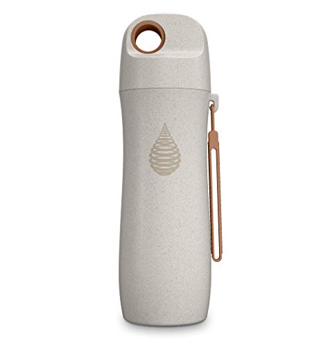 pH CONSCIOUS Filtered Water Bottle - Alkaline Water Filter Ionizer - Filtering Purifier Bottle - Made From Wheat Straw- Increase pH, Reduce Fluoride, Remove Heavy Metals & Chlorine, 16oz, 450ml
