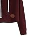 MayBest Women Autumn Fashion Hoodies Long Sleeves Shirts Sweatershirt Crop Top Pullover Sports Tops Sweater Wine Red One Size