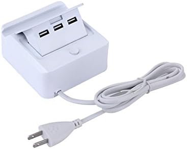 Portable USB Charger Cell Phone Stand Portable Stand Holder USB Ports Extension Charger Micro Usb Phones Charger for Iphone Samsung (White)