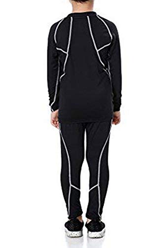 Sanke Boys Soccer Practice Long Sleeve Shirt & Pants 2PCS Compression Set