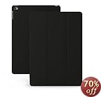 KHOMO iPad Air 2 Case (iPad 6) - DUAL Super Slim Black Cover with Rubberized back and Smart Feature (Built-in magnet for sleep / wake feature) For Apple iPad Air 2 Tablet