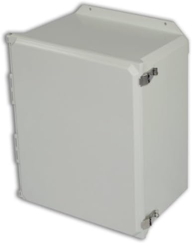 Allied Moulded AMU2060LF Ultraline Series Fiberglass JIC Size Junction Box, Snap Latch and Hinged Cover with Mounting Flanges and Opaque Cover