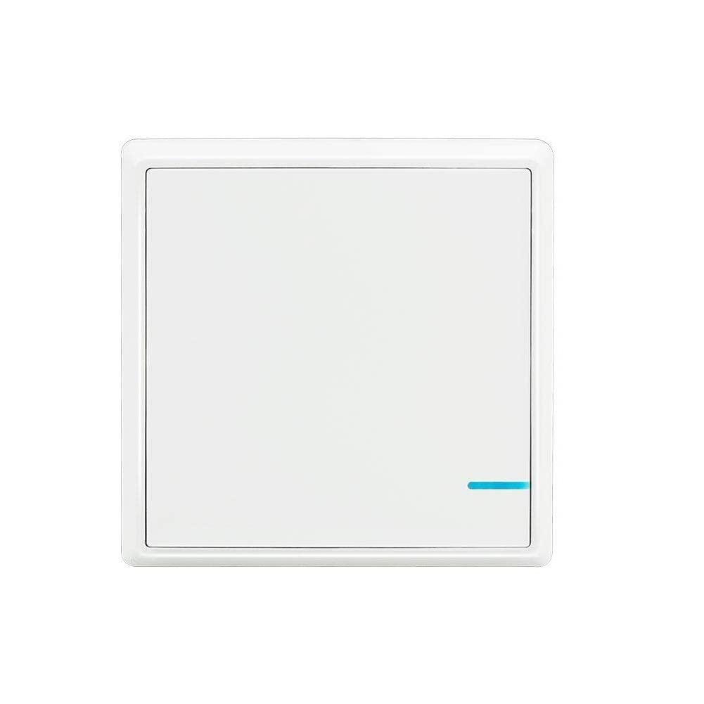 Thinkbee Wireless Lights Switch Panel, IP66 Waterproof No-Wiring Wall Switch Can Remotely Control Lamps 330ft Indoor & 1700ft Outdoor, Freely Expand Lighting System without Tearing Walls (Only Panel)