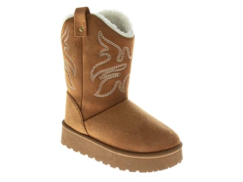 Avalanche Kids Cozy Boot for Girls - House Shoe Slipper Winter Boots - Tan (siz…