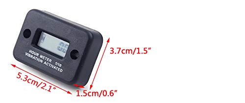 CITALL Digital Vibration Hour Meter Fit for Motors ATV Snowmobile Boat Stroke Engine Generator - RED