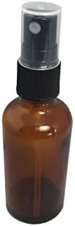 50 Ml (1.7 Oz) Amber Glass Boston Bottles for Essential Oils, Homemade Remedies and More (Mist Sprayer, 24)