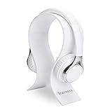 Tranesca Acrylic Headphone (Headset) Stand/Headphone Holder/Headphone Hanger for wide variety sizes of headphones - White (Not for extra large headphones, headphone not included)