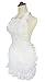 LilMents Women's Ruffle Outline Retro Apron Kitchen Cake Baking Cooking Cleaning Maid Costume (White)