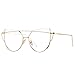 Pro Acme Fashion Premium Cat Eye Clear Lens Glasses Frame Non-Prescription(Gold,Clear)