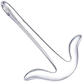 2PCS Silver Tone Stainless Steel Anchor Leather Cord Buckle Pendant 35mmx25mm