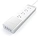 Satechi Aluminum 4-Outlet Home/Office Power Strip with 4.5 ft. Cord and 4 USB Charging Ports for iPhone 6 Plus/6/5S/5C/5/4S, iPad Air/Mini Retina/3/2/1 (Silver)